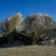 Two large rocks in northeast Brazil, where archaic remains were found.